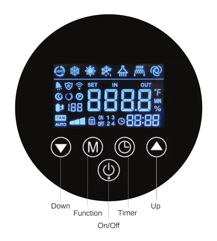 The chiller control display